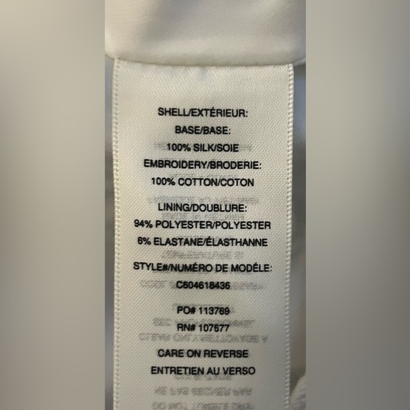 Alice + Olivia Embroidered Silk Off Shoulder Janell Dress Black and Creme Size 2 - Picture 8 of 12